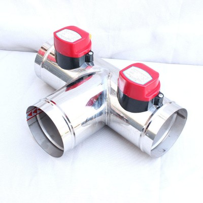 Motorized 24V 230V HVAC Duct 3-way T-Shape Diverter Damper Valve for Industrial air Regulation
