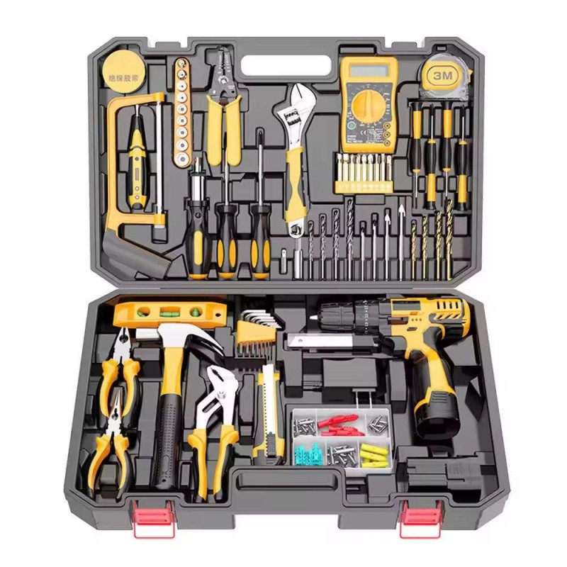 Multi-functional Household Tool Set Cordless Drill Set Woodworking Tool Set for Home Improvement