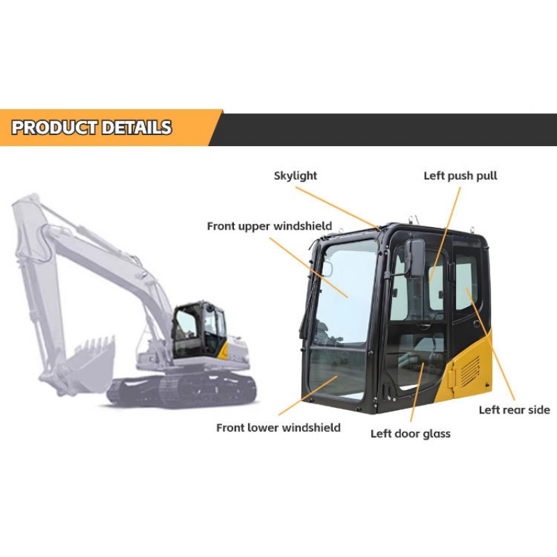 Laminated Tempered Glass for Excavator Front/Side/Rear Windows & Sunroofs-Customizable Size Excavator Manufacturer