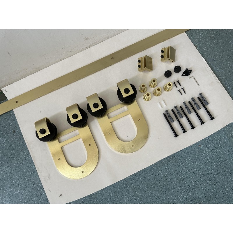 Sliding Metal Barn Door Hardware Kit Manufacturer Direct-sale with Screw Installation and Easy Assembly Kits
