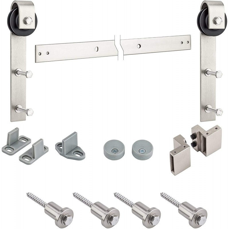 Durable Stainless Steel Modern Industrial Easy Install Barn Door Hardware Kit